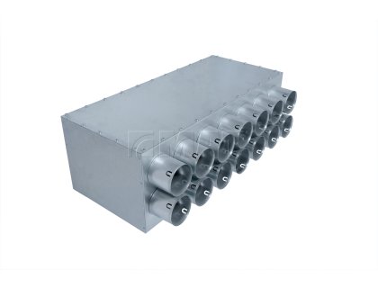Distribuční box přímý pro napojení 14 ventilačních rozvodů systému Klimaflex SB 75