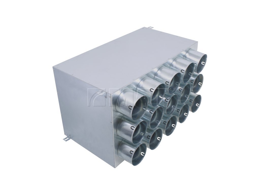 Distribuční box přímý pro napojení 15 ventilačních rozvodů systému Klimaflex SB 75