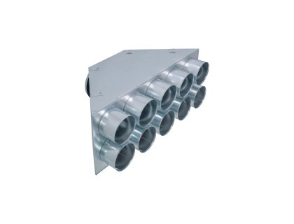 Distribuční box přímý kónický dvouřadý pro napojení 10 ventilačních rozvodů systému Klimaflex SB 90